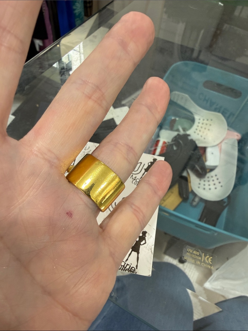 Gold Bee Crystal Statement Ring - Picture 3 of 3